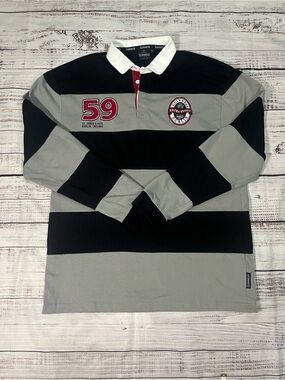 Guinness St. James Gate Grey & Black Long Sleeve Rugby Shirt Men’s Size 3XL